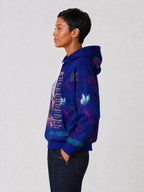 "Blue Orchid" Hoodie — side view on model