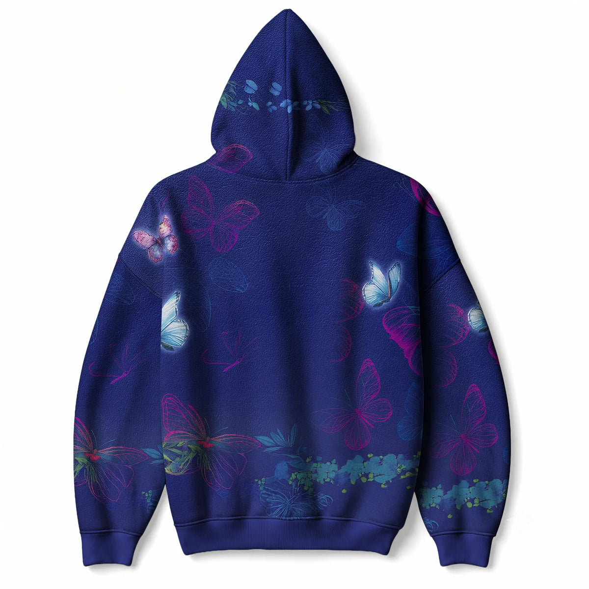 "Blue Orchid" Hoodie — back flat