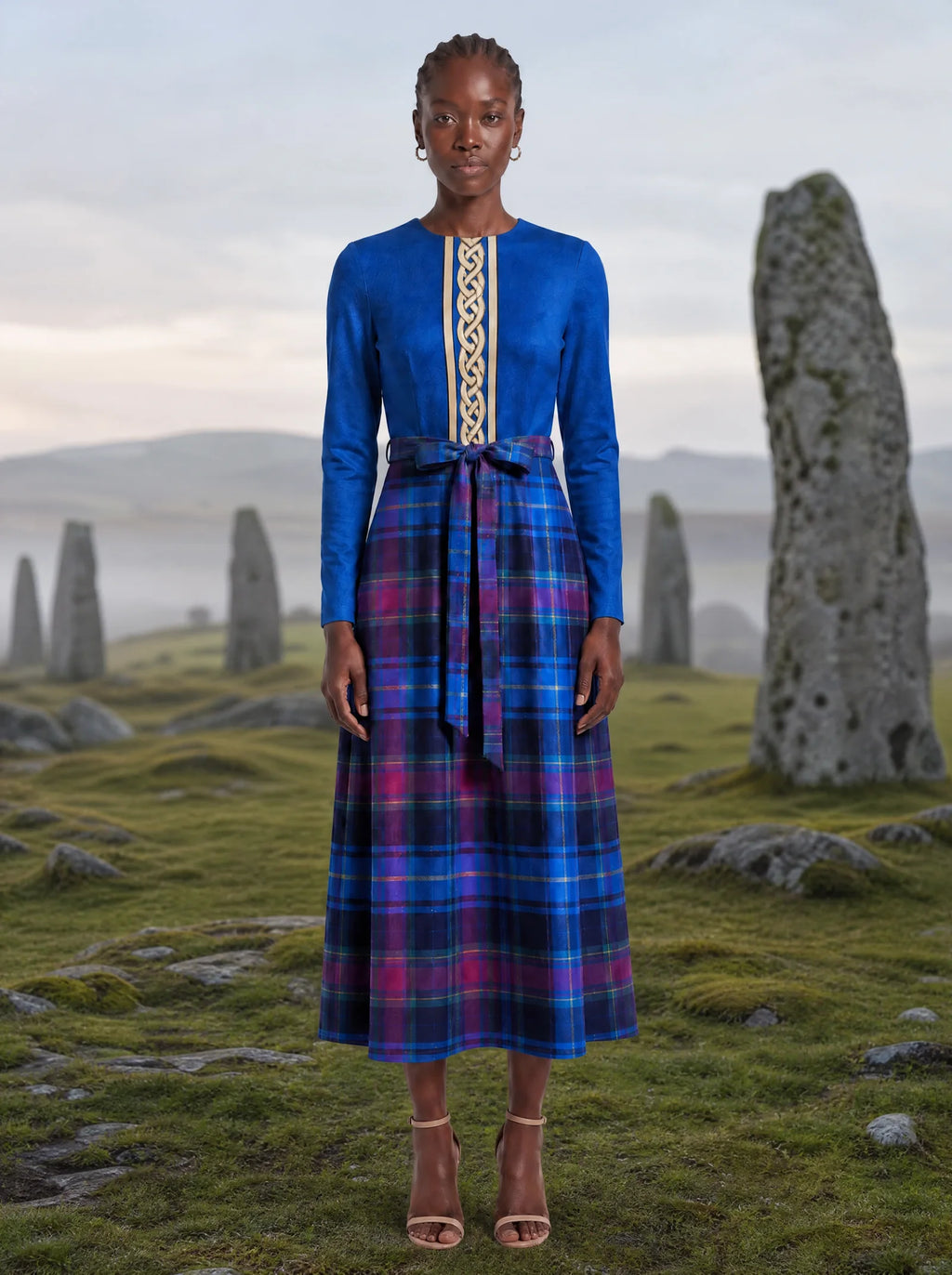 "Brigid" Long Sleeve Midaxi Dress