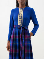 "Brigid" Long Sleeve Midaxi Dress — standing, angled view on model