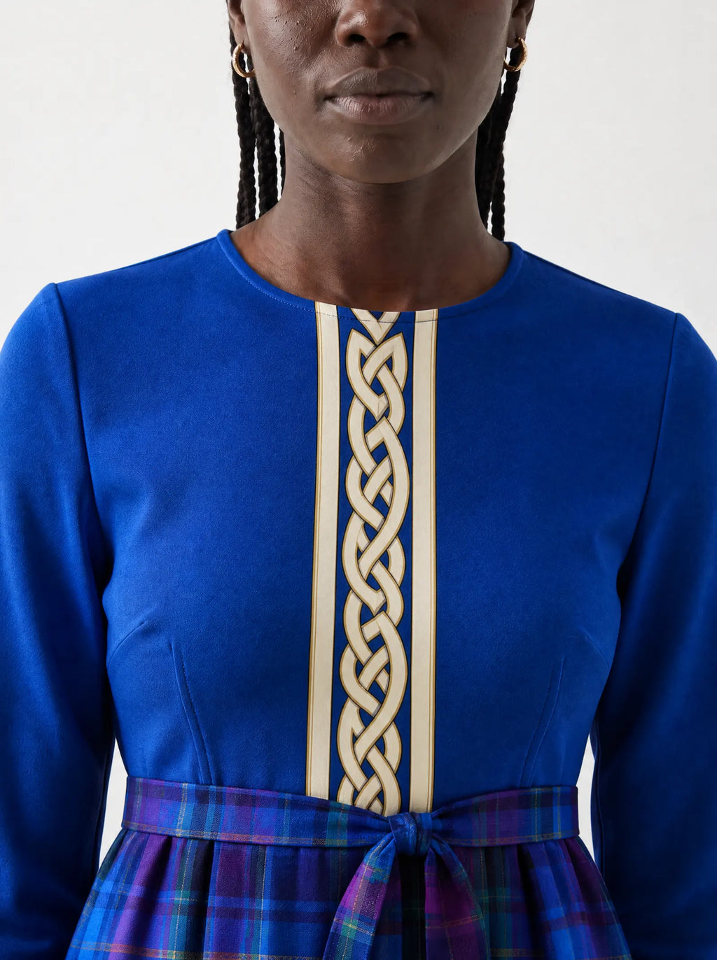 "Brigid" Long Sleeve Midaxi Dress — three-quarter view on model