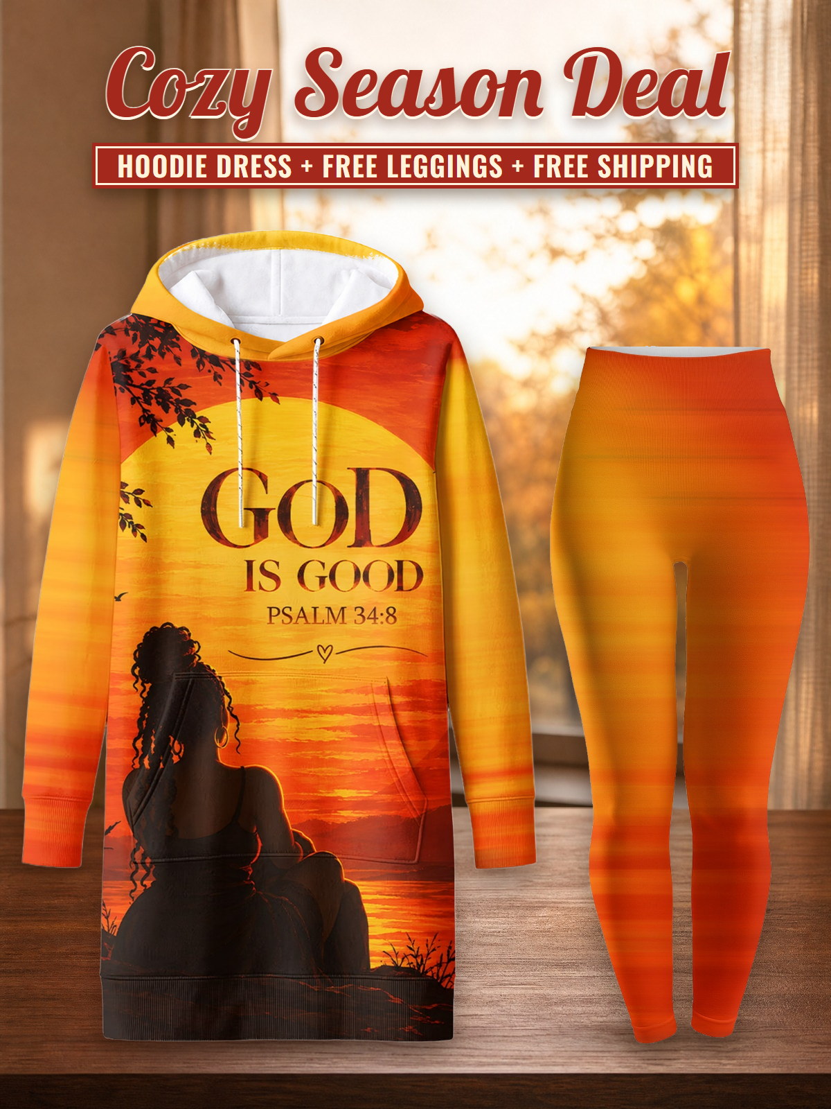 "Amani" Hoodie Dress & Leggings Deal – Cozy Season Deal: hoodie dress + free leggings + free shipping