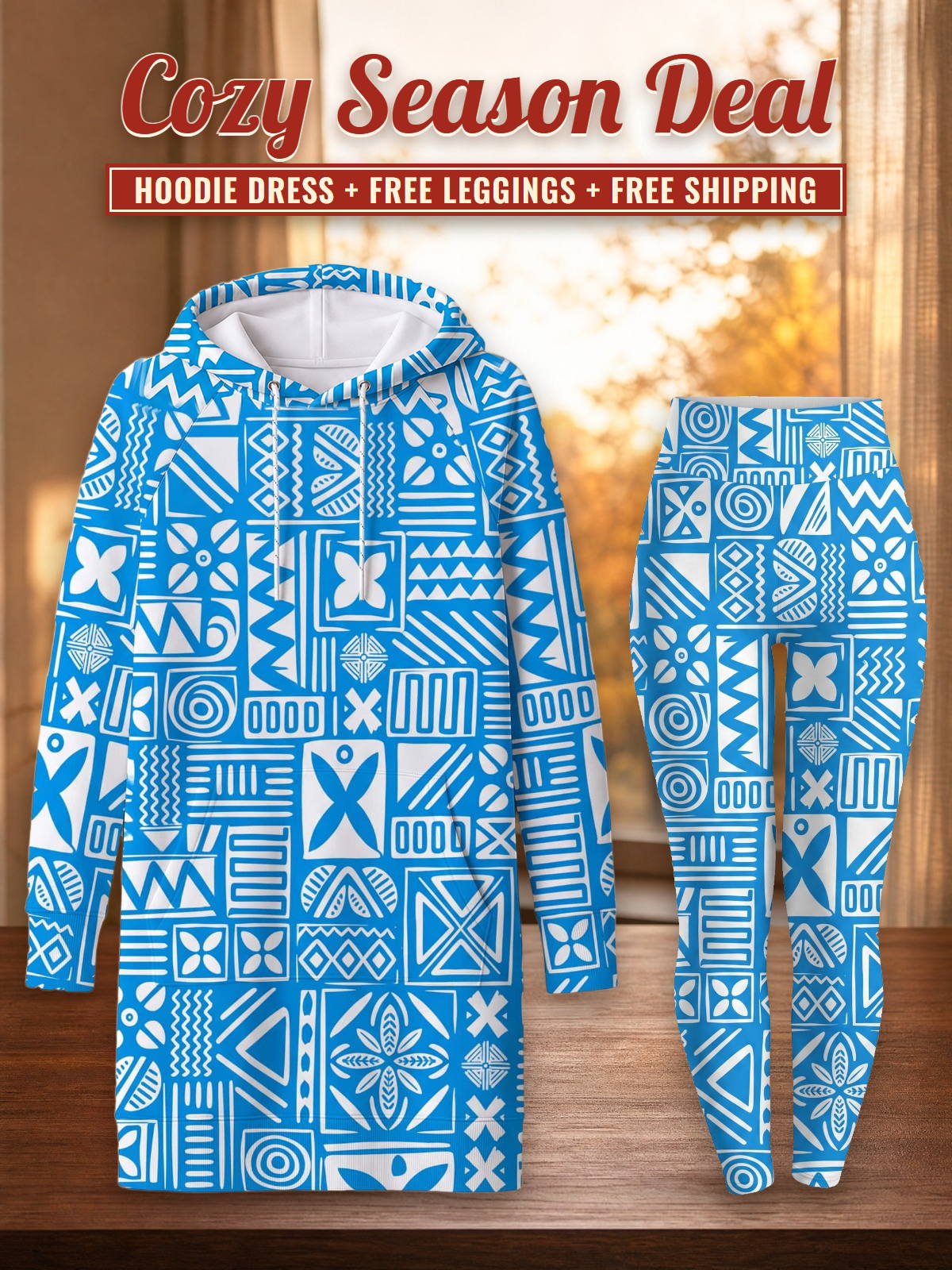 "Anga" Hoodie Dress & Leggings Deal – Cozy Season Deal: hoodie dress + free leggings + free shipping