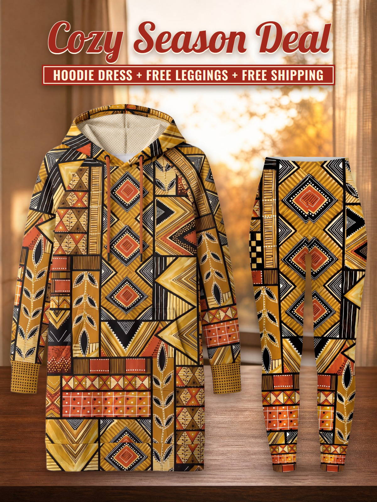 "Ardhi" Hoodie Dress & Leggings Deal – Cozy Season Deal: hoodie dress + free leggings + free shipping