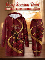 "August Girl Roses" Hoodie Dress & Leggings Deal – Cozy Season Deal: hoodie dress + free leggings + free shipping