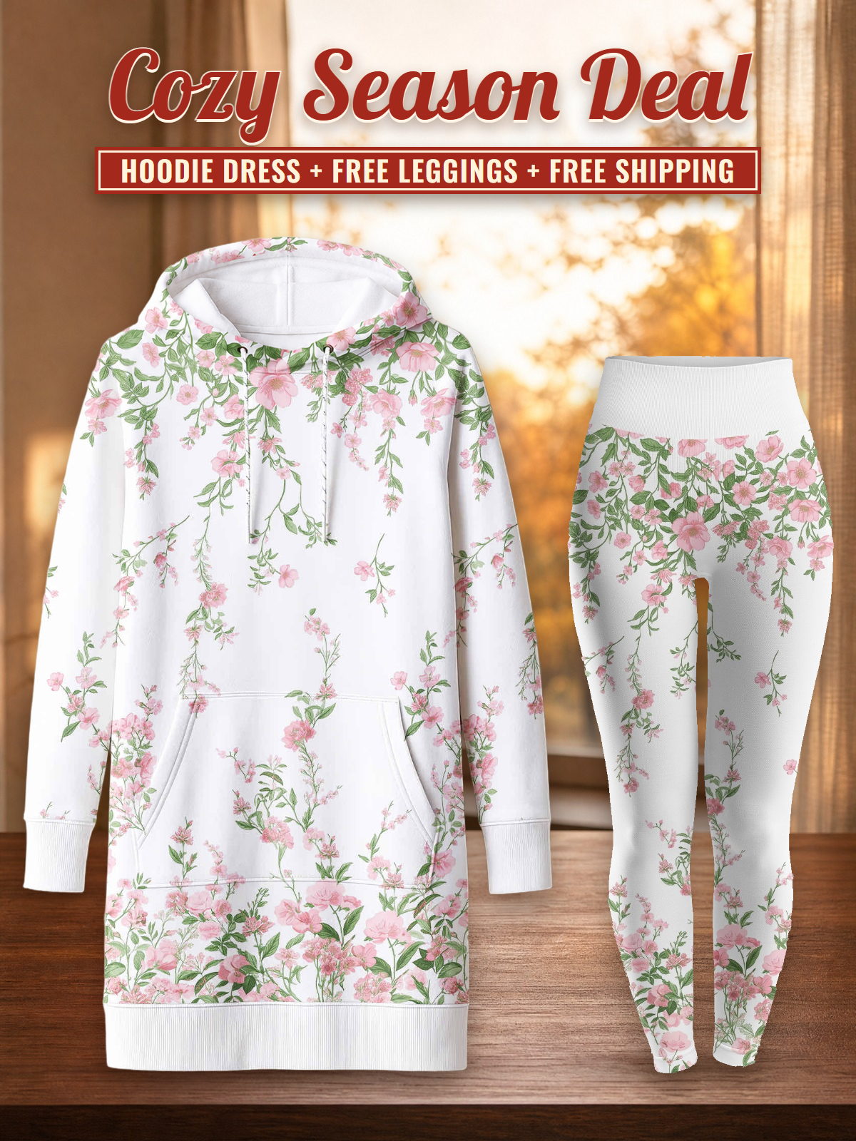 "Chanua" Hoodie Dress & Leggings Deal – Cozy Season Deal: hoodie dress + free leggings + free shipping
