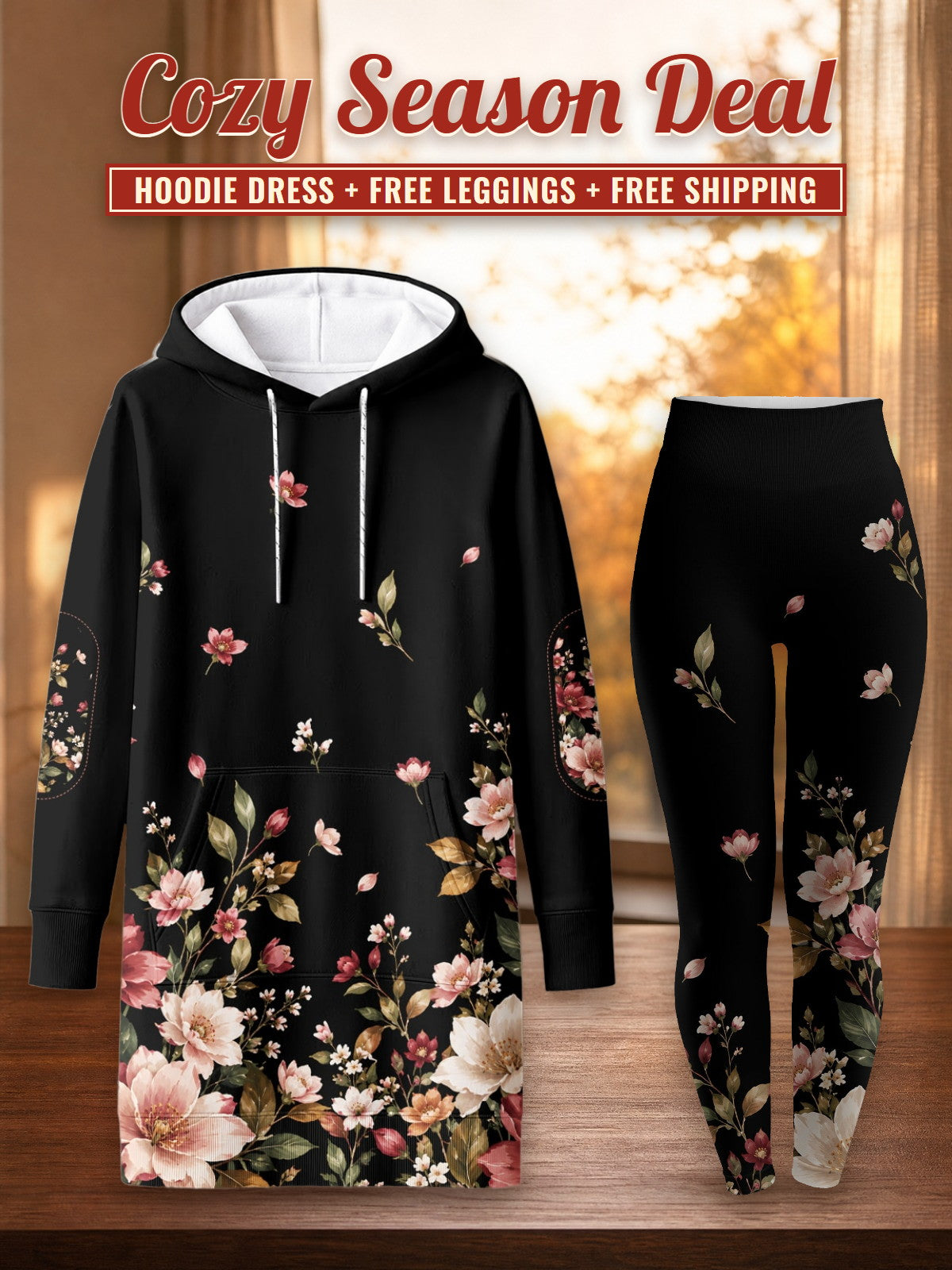 "Chemchemi" Hoodie Dress & Leggings Deal – Cozy Season Deal: hoodie dress + free leggings + free shipping