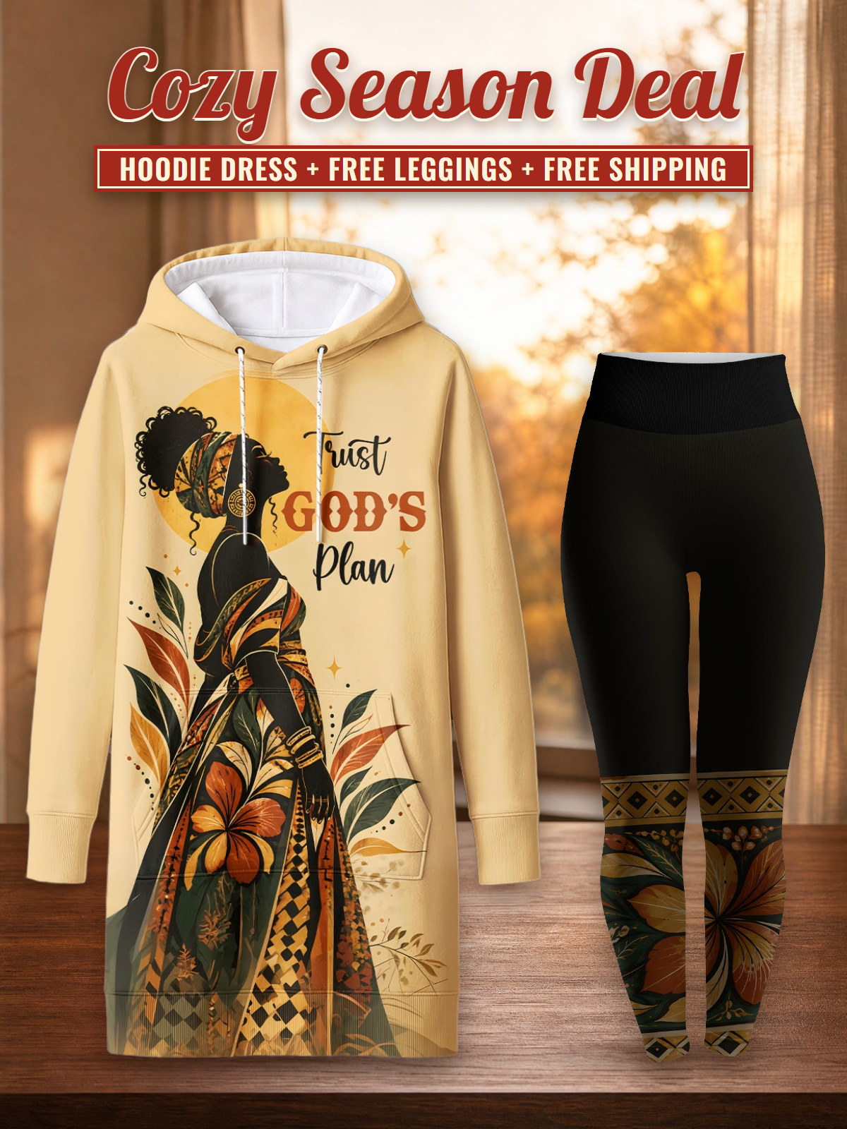 "Daima" Hoodie Dress & Leggings Deal – Cozy Season Deal: hoodie dress + free leggings + free shipping