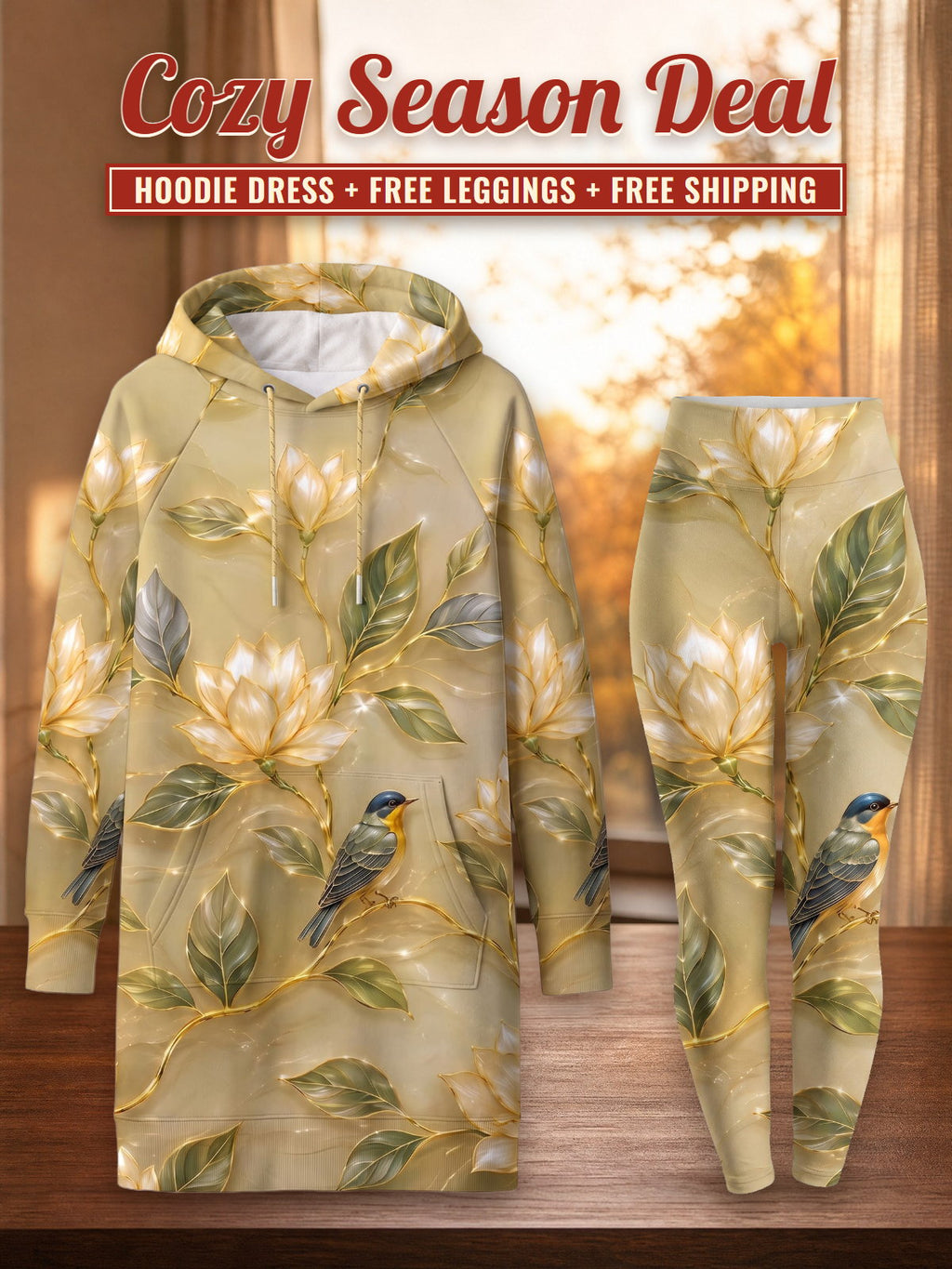 "Dhahabu" Hoodie Dress & Leggings Deal – Cozy Season Deal: hoodie dress + free leggings + free shipping