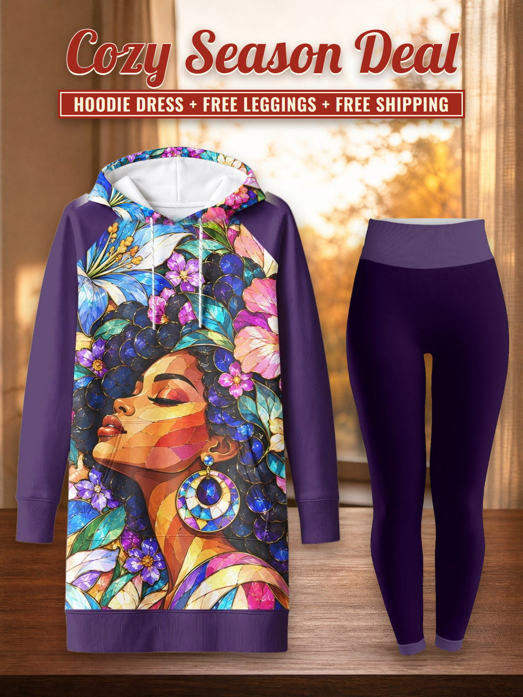 "Dirisha" Hoodie Dress & Leggings Deal – Cozy Season Deal: hoodie dress + free leggings + free shipping