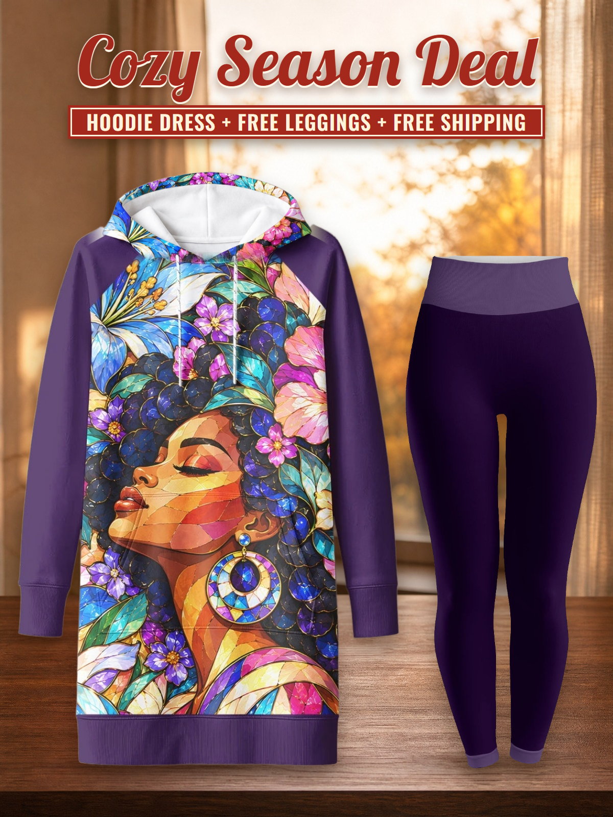 "Dirisha" Hoodie Dress & Leggings Deal – Cozy Season Deal: hoodie dress + free leggings + free shipping