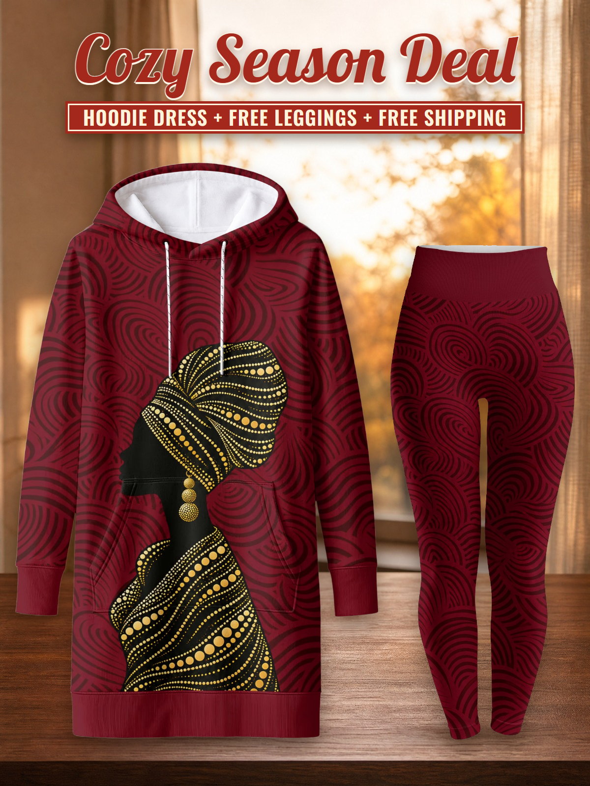"Divai" Hoodie Dress & Leggings Deal – Cozy Season Deal: hoodie dress + free leggings + free shipping