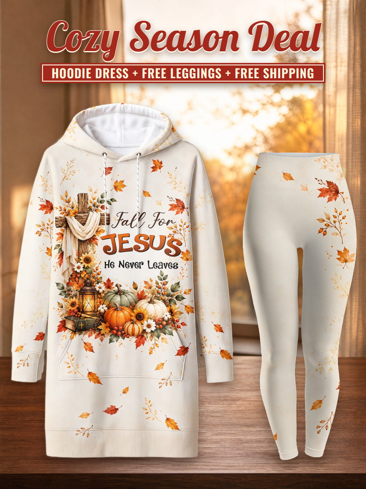 "Fadhili" Hoodie Dress & Leggings Deal – Cozy Season Deal: hoodie dress + free leggings + free shipping