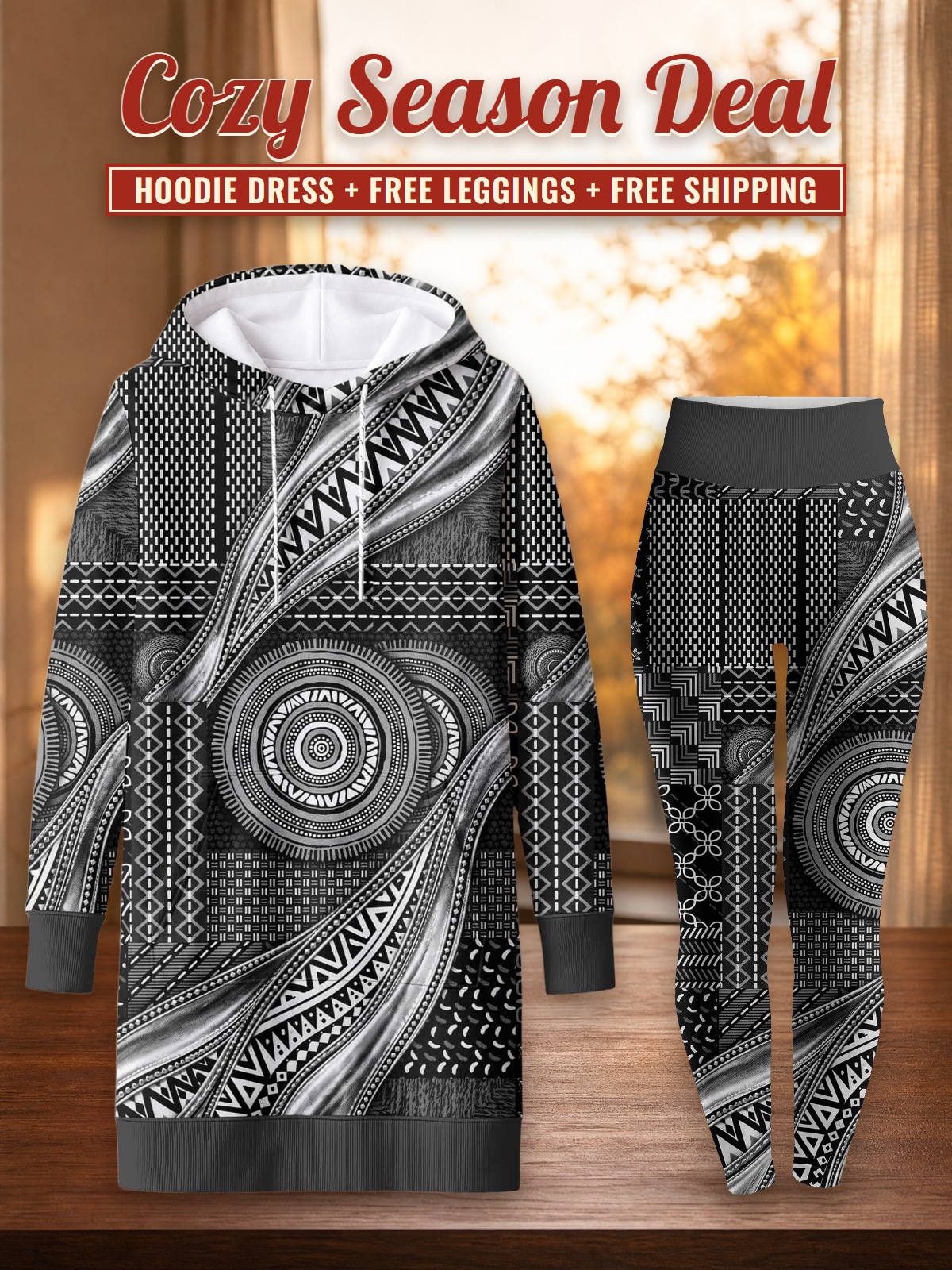 "Hoku" Hoodie Dress & Leggings Deal – Cozy Season Deal: hoodie dress + free leggings + free shipping