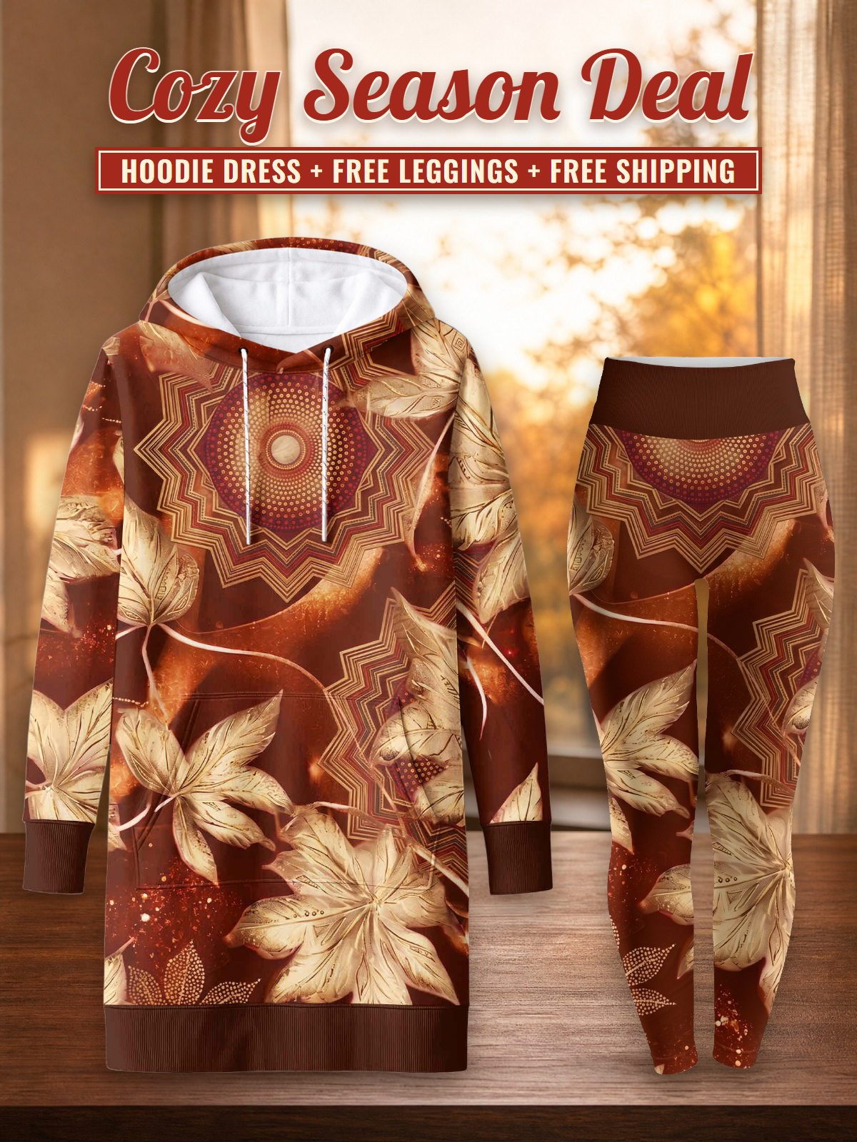 "Joto" Hoodie Dress & Leggings Deal – Cozy Season Deal: hoodie dress + free leggings + free shipping
