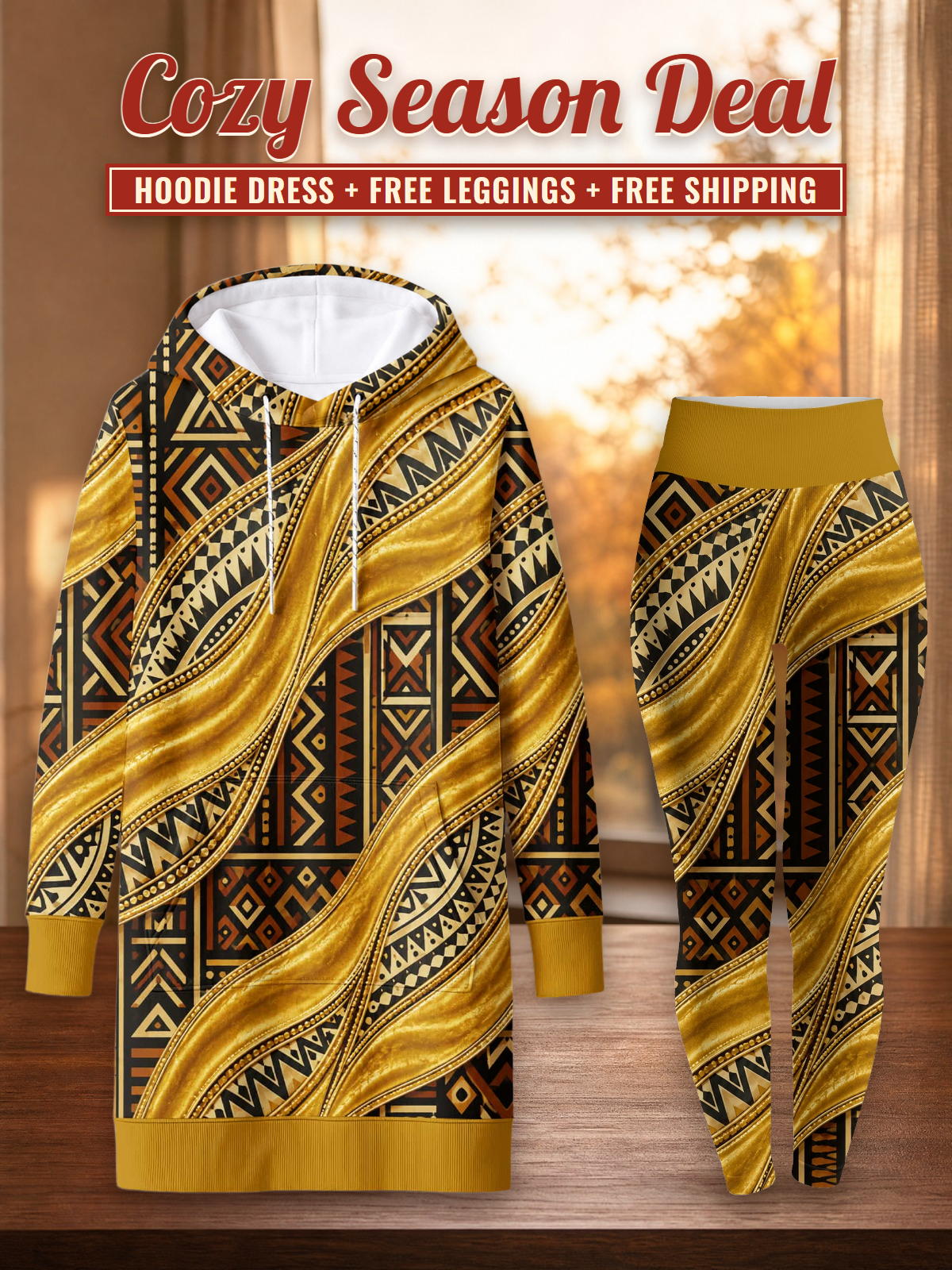 "Kahiko" Hoodie Dress & Leggings Deal – Cozy Season Deal: hoodie dress + free leggings + free shipping
