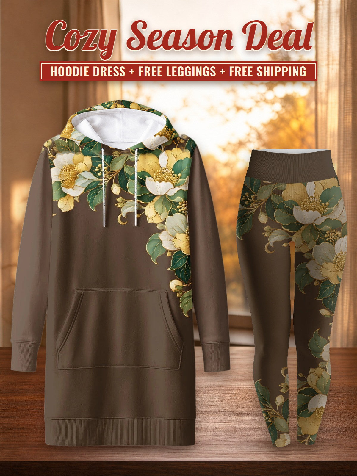"Kakao" Hoodie Dress & Leggings Deal – Cozy Season Deal: hoodie dress + free leggings + free shipping