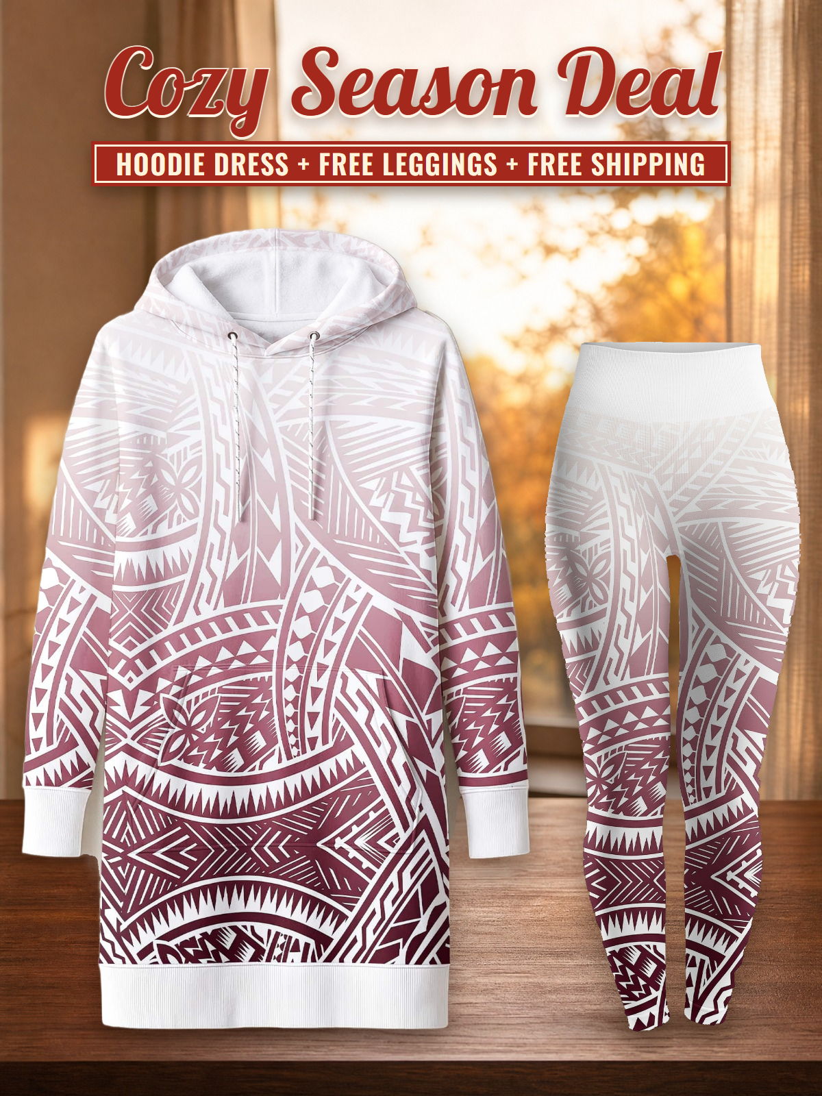 "Kapa" Hoodie Dress & Leggings Deal – Cozy Season Deal: hoodie dress + free leggings + free shipping