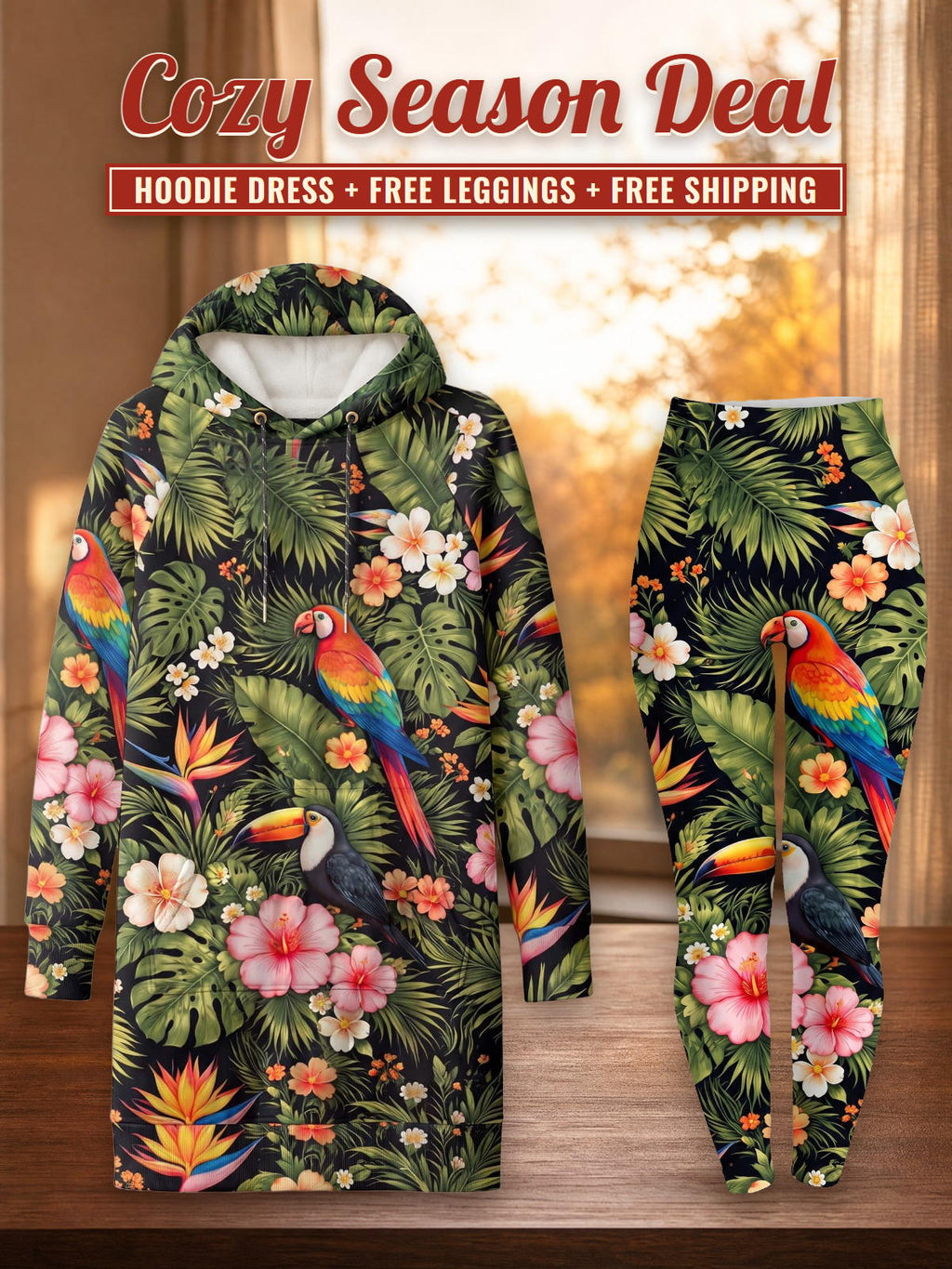 "Kasuku" Hoodie Dress & Leggings Deal – Cozy Season Deal: hoodie dress + free leggings + free shipping