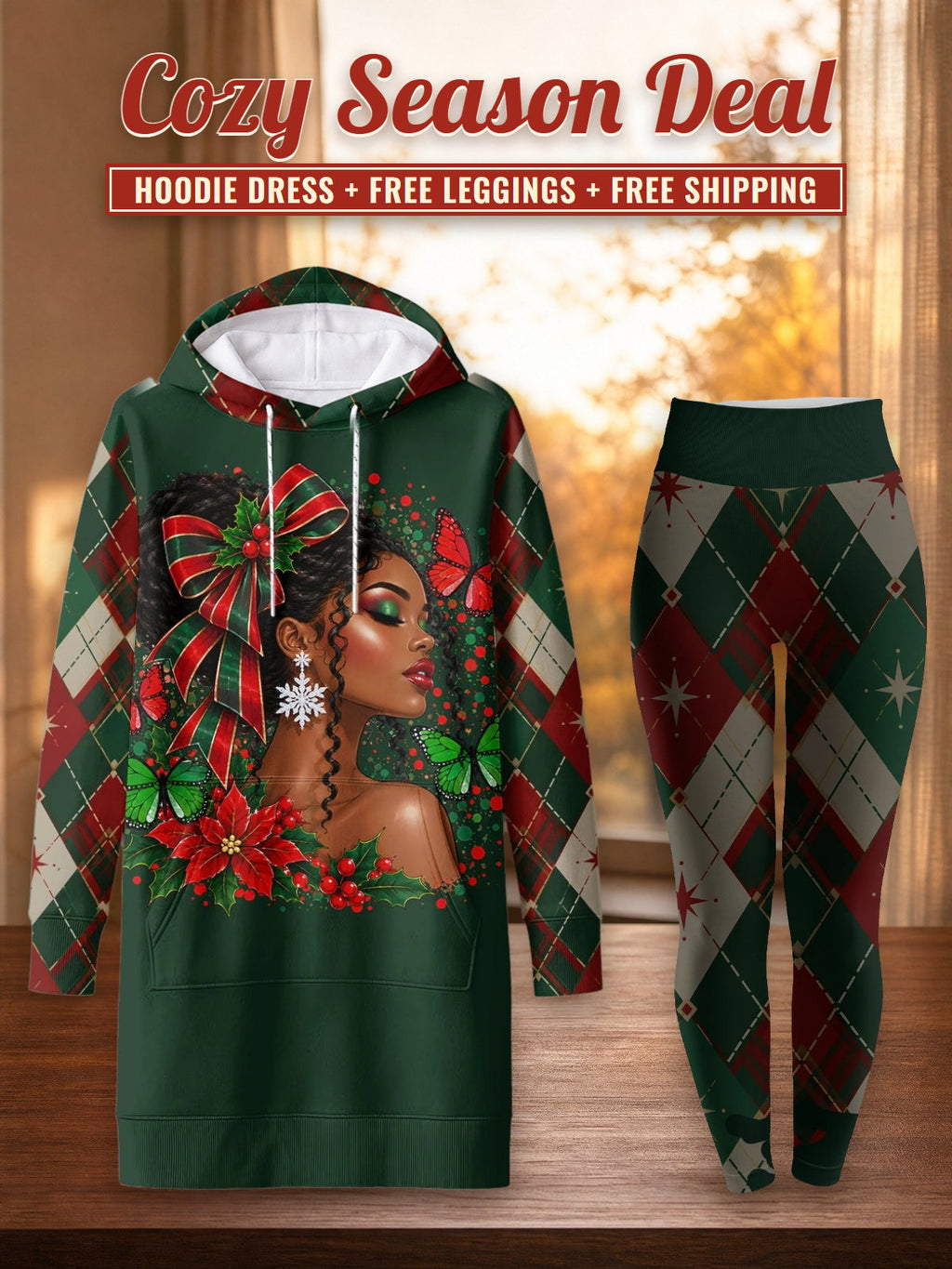 "Kengele" Hoodie Dress & Leggings Deal – Cozy Season Deal: hoodie dress + free leggings + free shipping