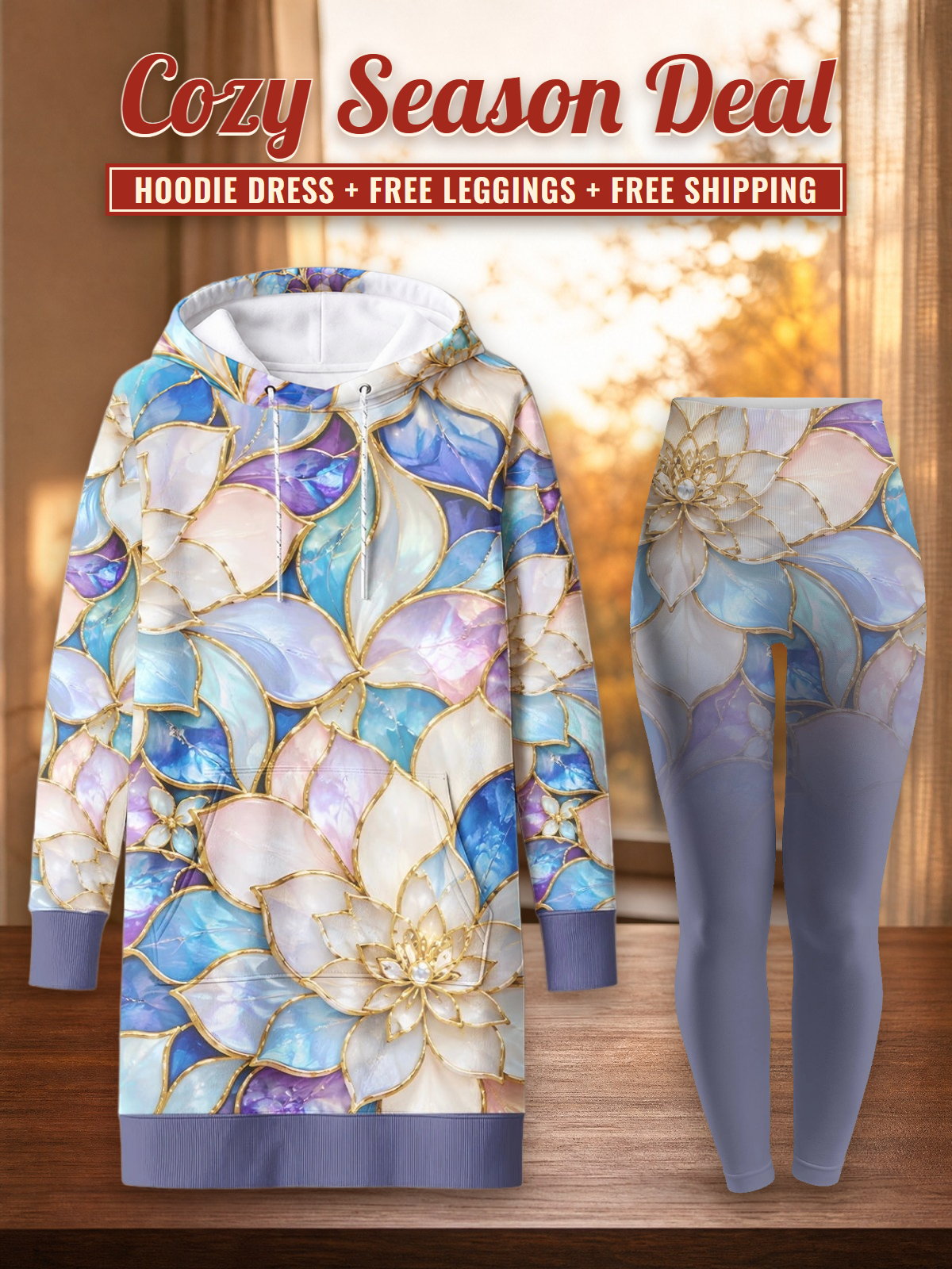 "Kioo" Hoodie Dress & Leggings Deal – Cozy Season Deal: hoodie dress + free leggings + free shipping