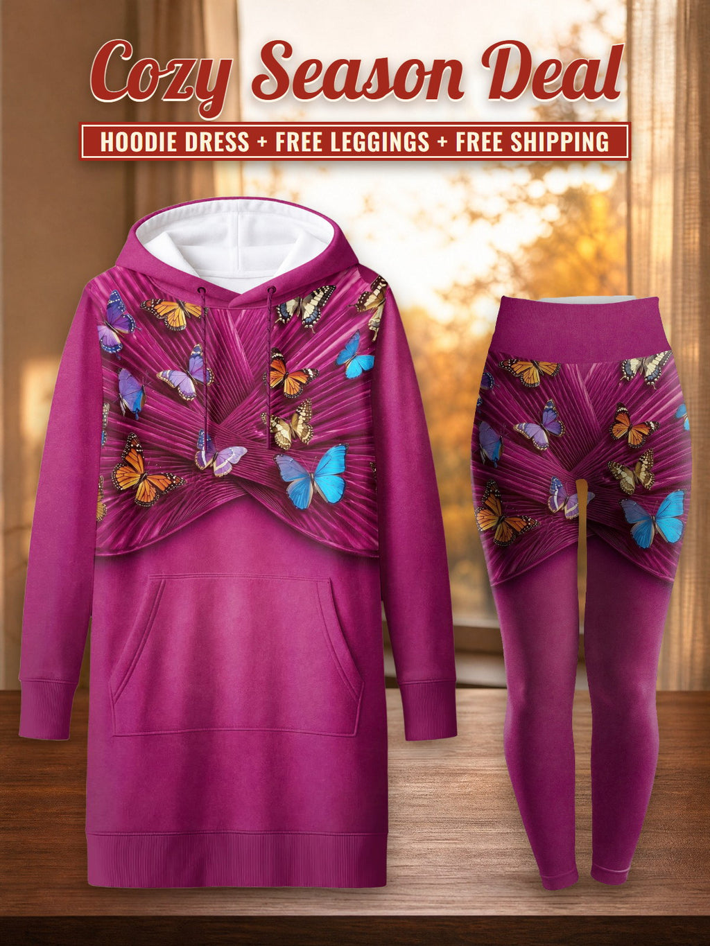 "Kipepeo" Hoodie Dress & Leggings Deal – Cozy Season Deal: hoodie dress + free leggings + free shipping