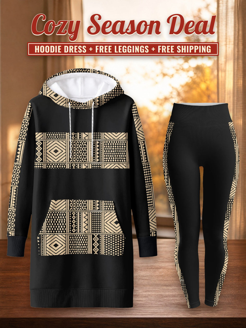 "Kiraka" Hoodie Dress & Leggings Deal – Cozy Season Deal: hoodie dress + free leggings + free shipping