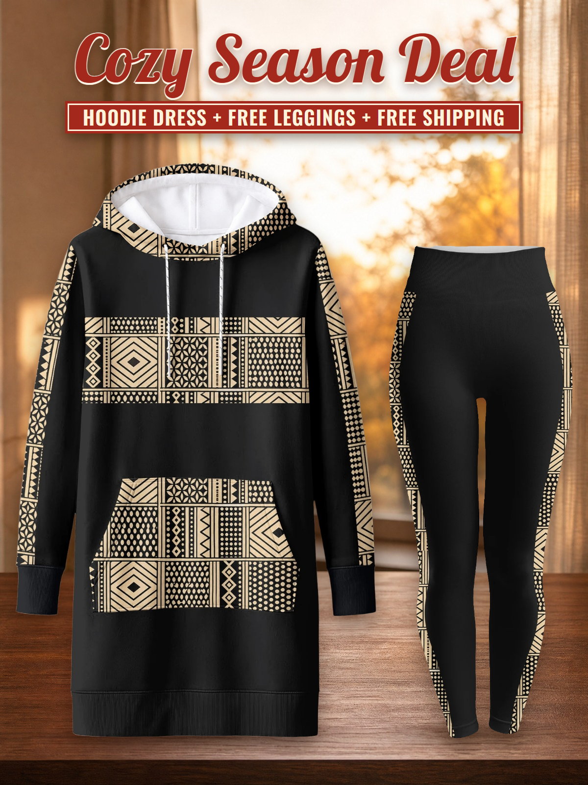 "Kiraka" Hoodie Dress & Leggings Deal – Cozy Season Deal: hoodie dress + free leggings + free shipping