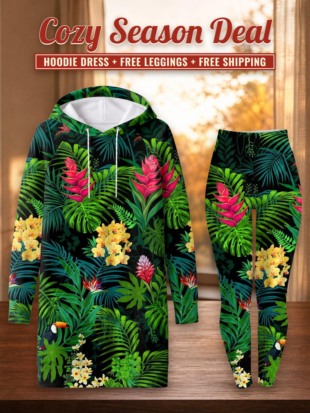 "Kitropiki" Hoodie Dress & Leggings Deal – Cozy Season Deal: hoodie dress + free leggings + free shipping