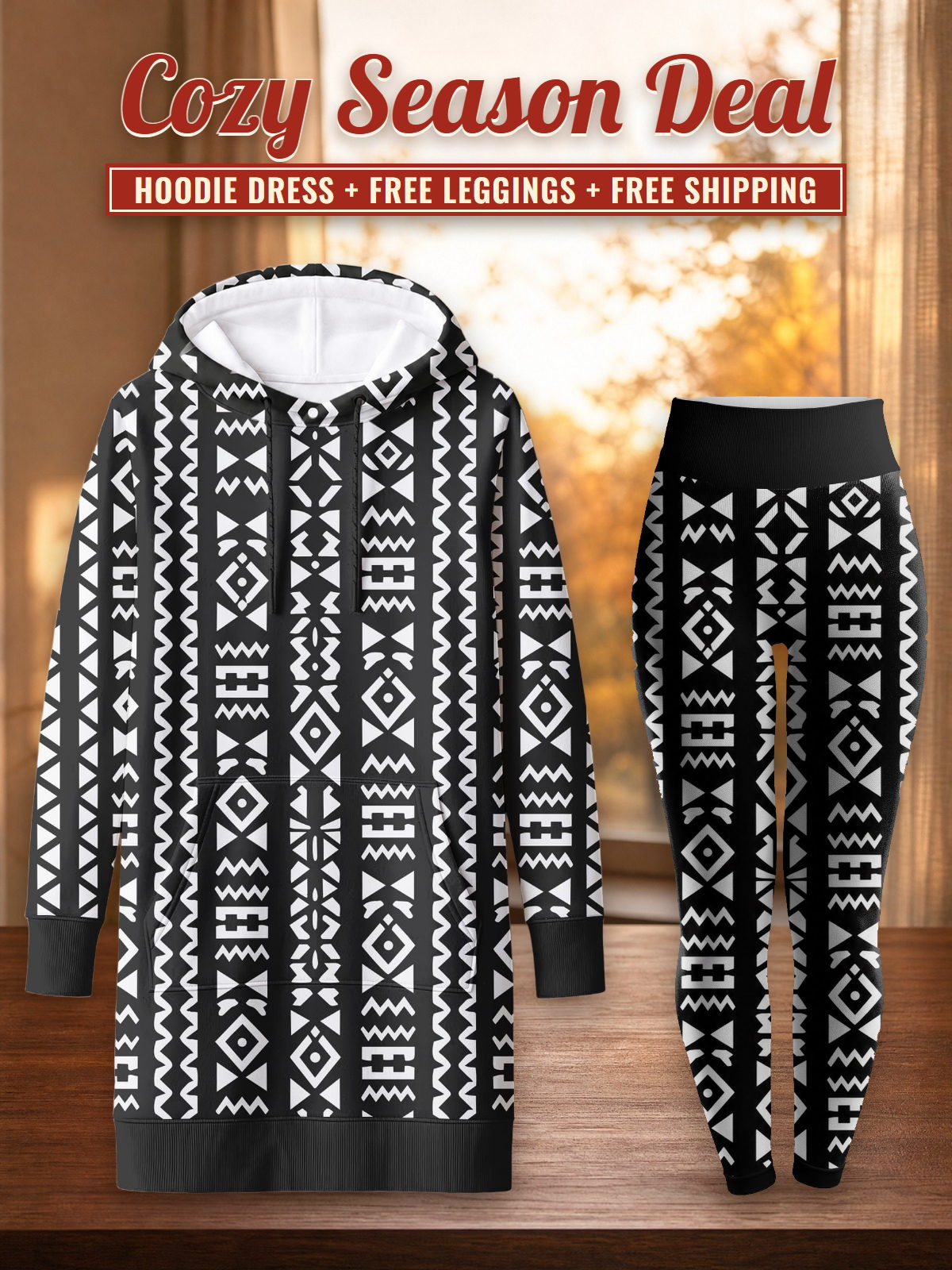 "Kuba" Hoodie Dress & Leggings Deal – Cozy Season Deal: hoodie dress + free leggings + free shipping