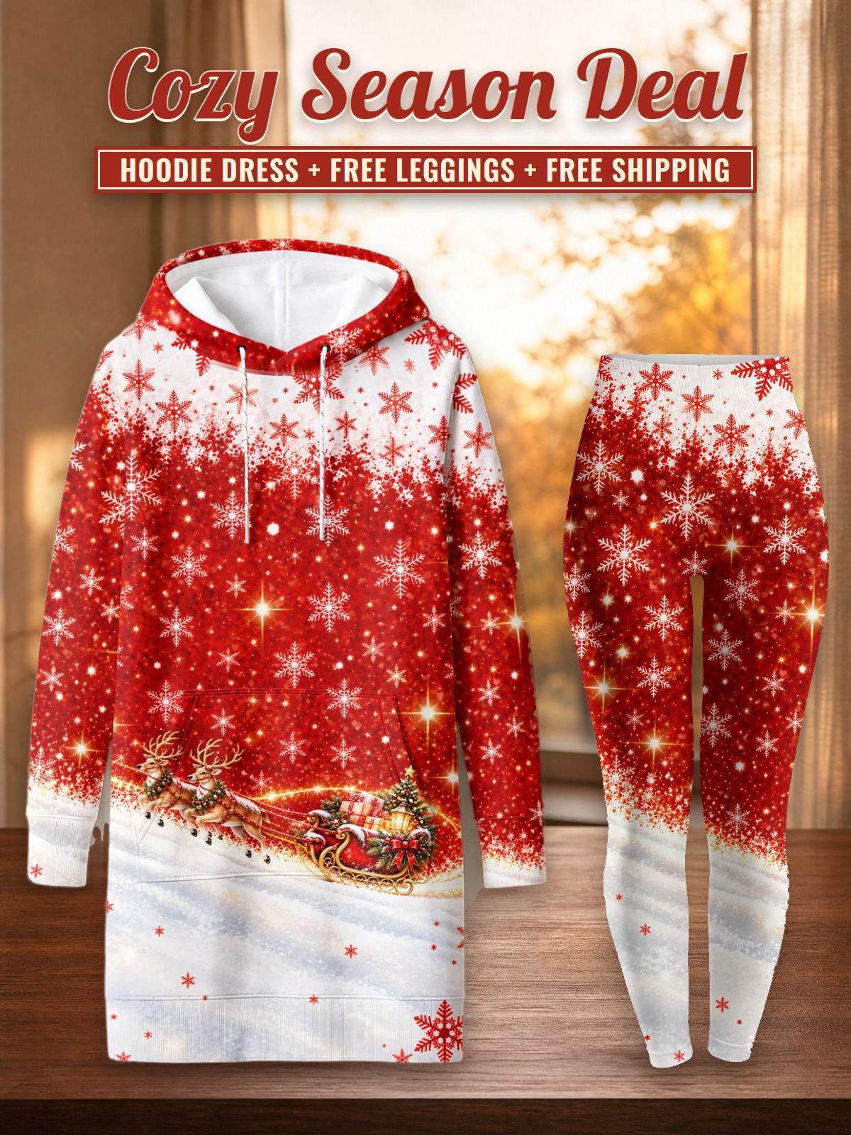 "Kulungu" Hoodie Dress & Leggings Deal – Cozy Season Deal: hoodie dress + free leggings + free shipping
