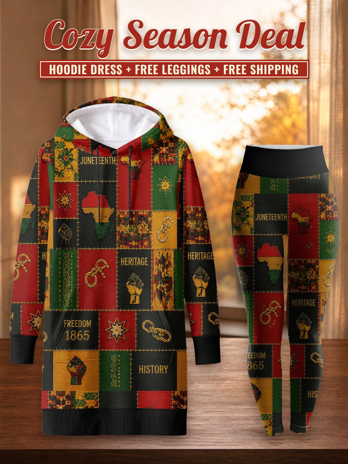 "Kumbuka" Hoodie Dress & Leggings Deal – Cozy Season Deal: hoodie dress + free leggings + free shipping