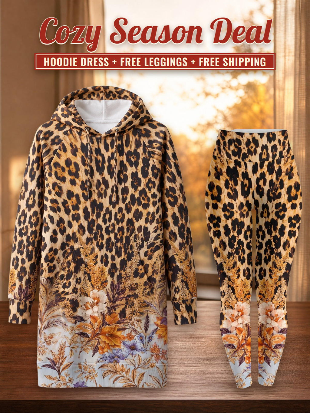 "Madoa" Hoodie Dress & Leggings Deal – Cozy Season Deal: hoodie dress + free leggings + free shipping