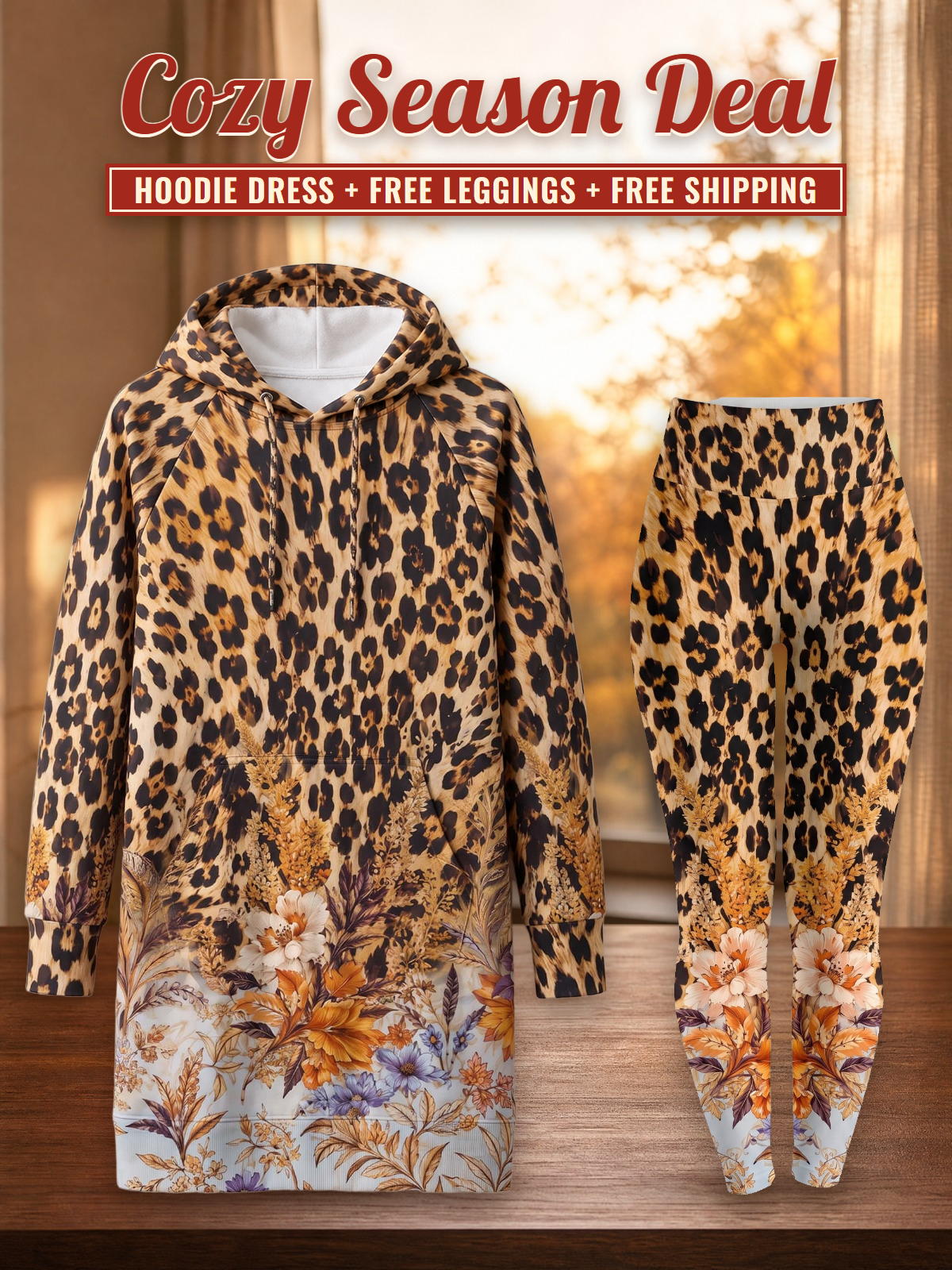 "Madoa" Hoodie Dress & Leggings Deal – Cozy Season Deal: hoodie dress + free leggings + free shipping