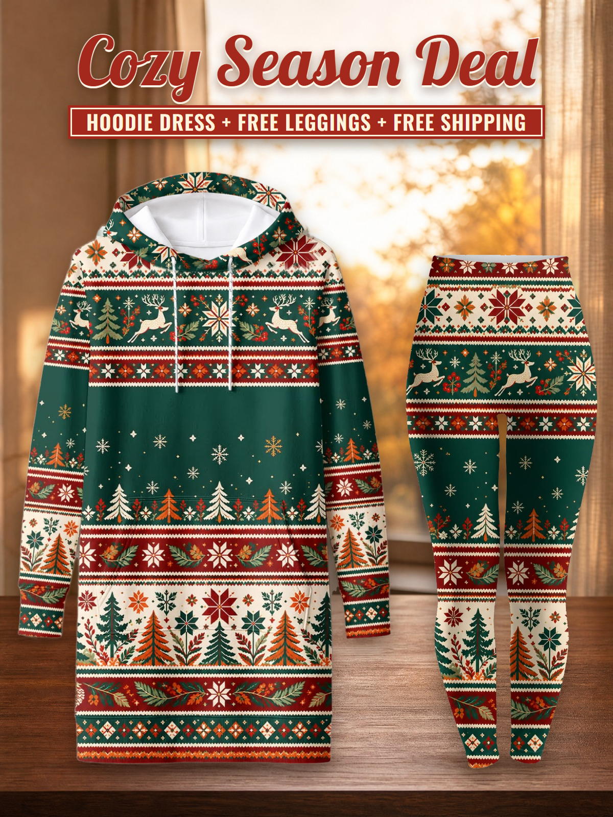 "Majira" Hoodie Dress & Leggings Deal – Cozy Season Deal: hoodie dress + free leggings + free shipping