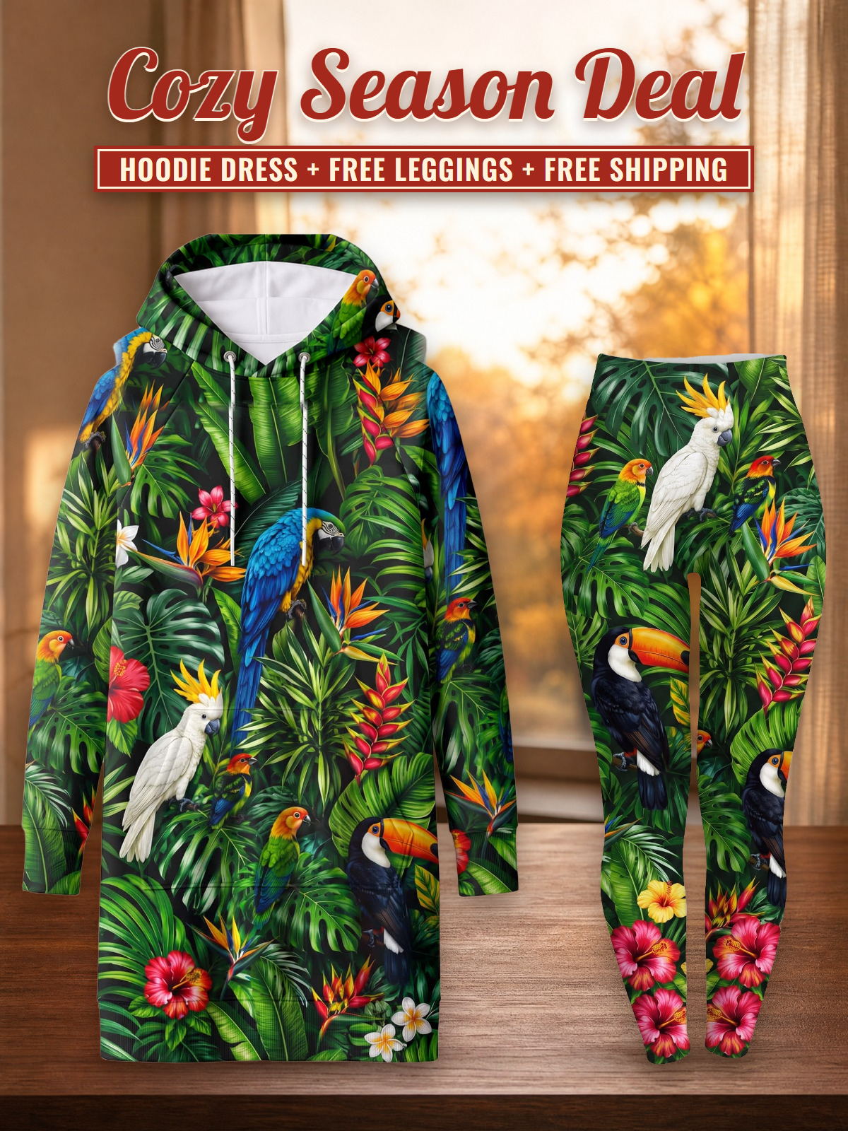 "Manyoya" Hoodie Dress & Leggings Deal – Cozy Season Deal: hoodie dress + free leggings + free shipping