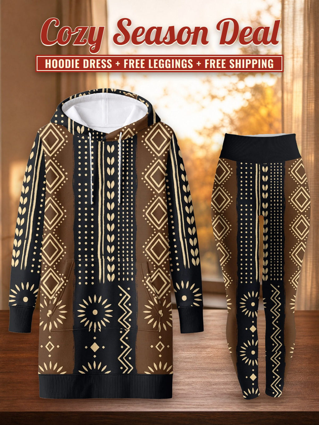 "Mbao" Hoodie Dress & Leggings Deal – Cozy Season Deal: hoodie dress + free leggings + free shipping