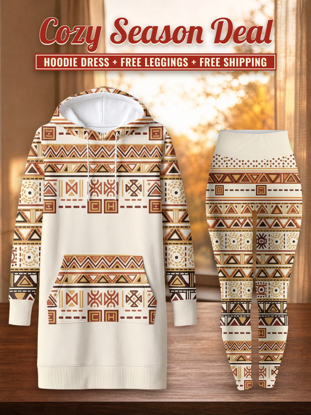 "Mdalasini" Hoodie Dress & Leggings Deal – Cozy Season Deal: hoodie dress + free leggings + free shipping