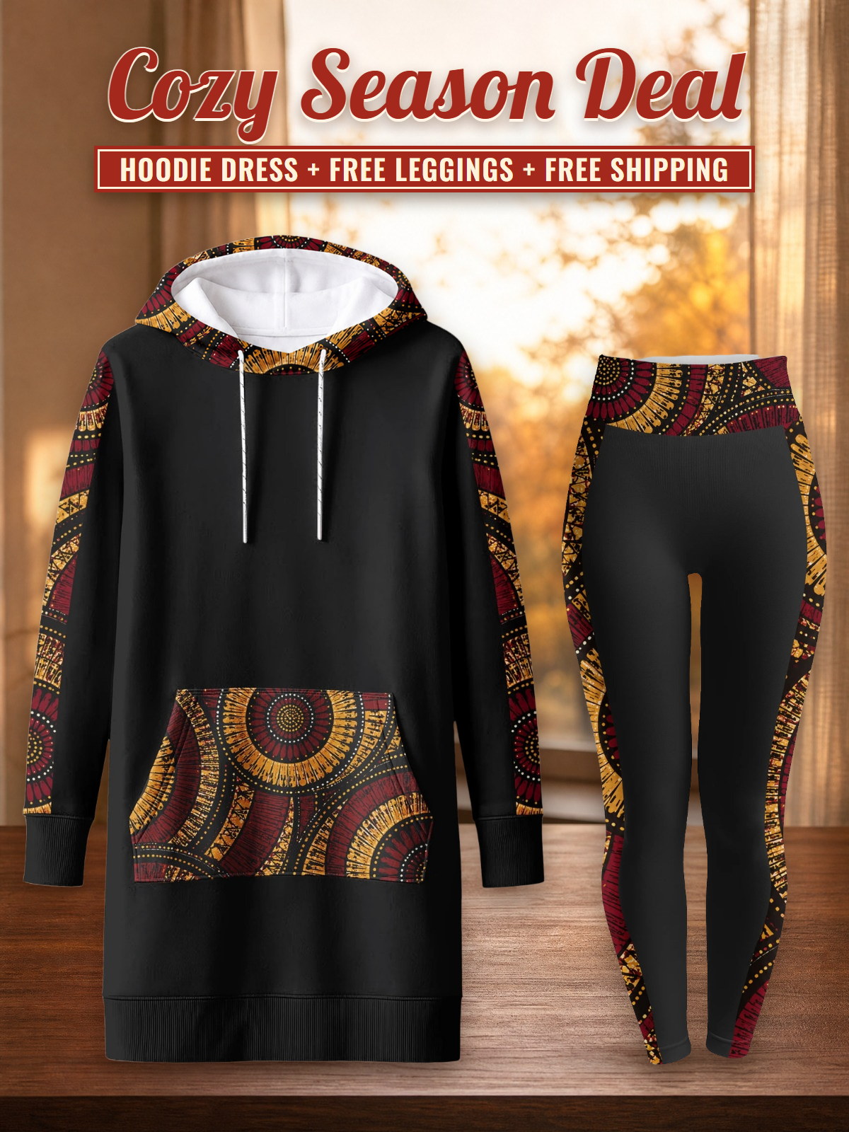 "Mduara" Hoodie Dress & Leggings Deal – Cozy Season Deal: hoodie dress + free leggings + free shipping
