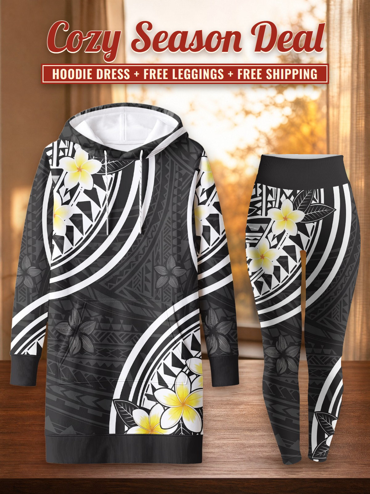 "Melia" Hoodie Dress & Leggings Deal – Cozy Season Deal: hoodie dress + free leggings + free shipping