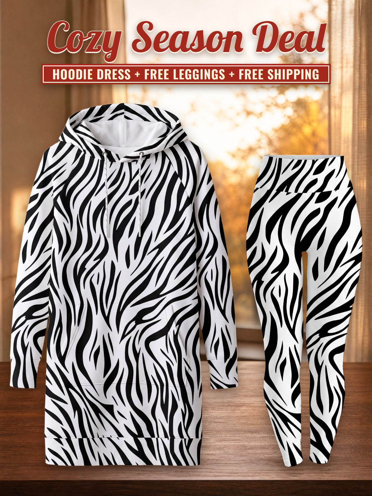 "Milia" Hoodie Dress & Leggings Deal – Cozy Season Deal: hoodie dress + free leggings + free shipping