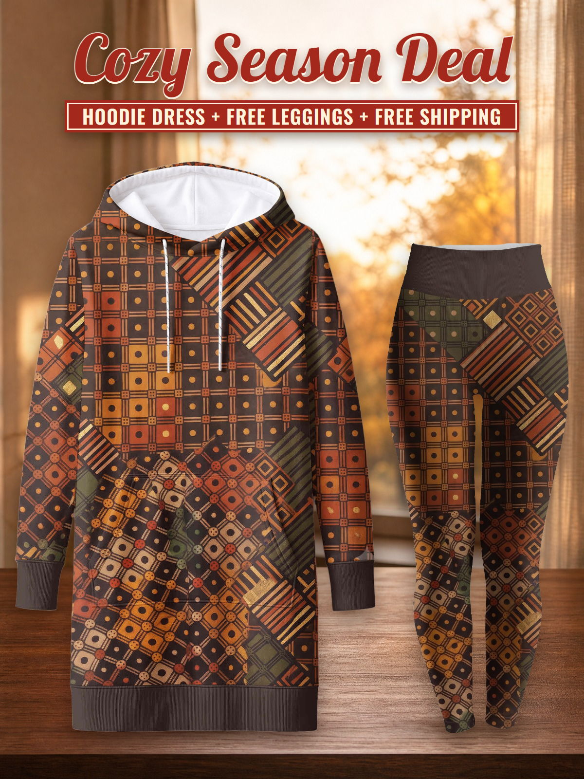 "Mkeka" Hoodie Dress & Leggings Deal – Cozy Season Deal: hoodie dress + free leggings + free shipping