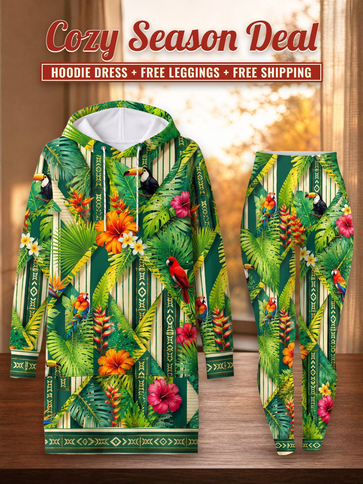 "Msitu" Hoodie Dress & Leggings Deal – Cozy Season Deal: hoodie dress + free leggings + free shipping