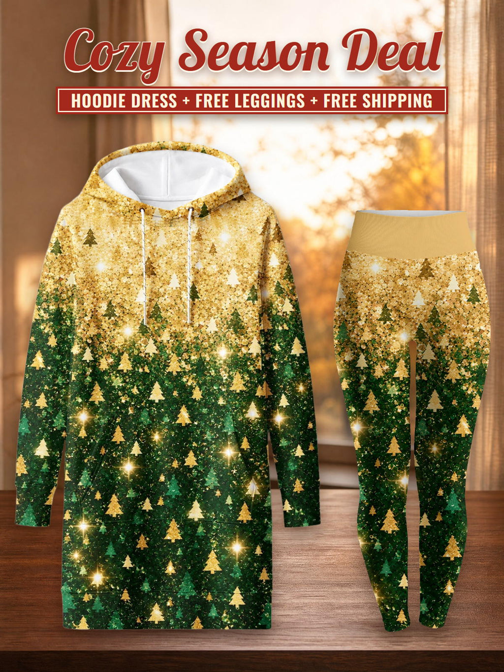 "Msonobari" Hoodie Dress & Leggings Deal – Cozy Season Deal: hoodie dress + free leggings + free shipping