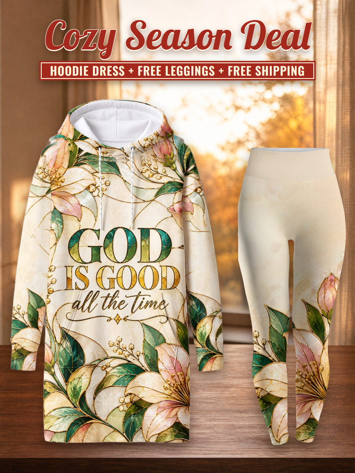 "Mwema" Hoodie Dress & Leggings Deal – Cozy Season Deal: hoodie dress + free leggings + free shipping