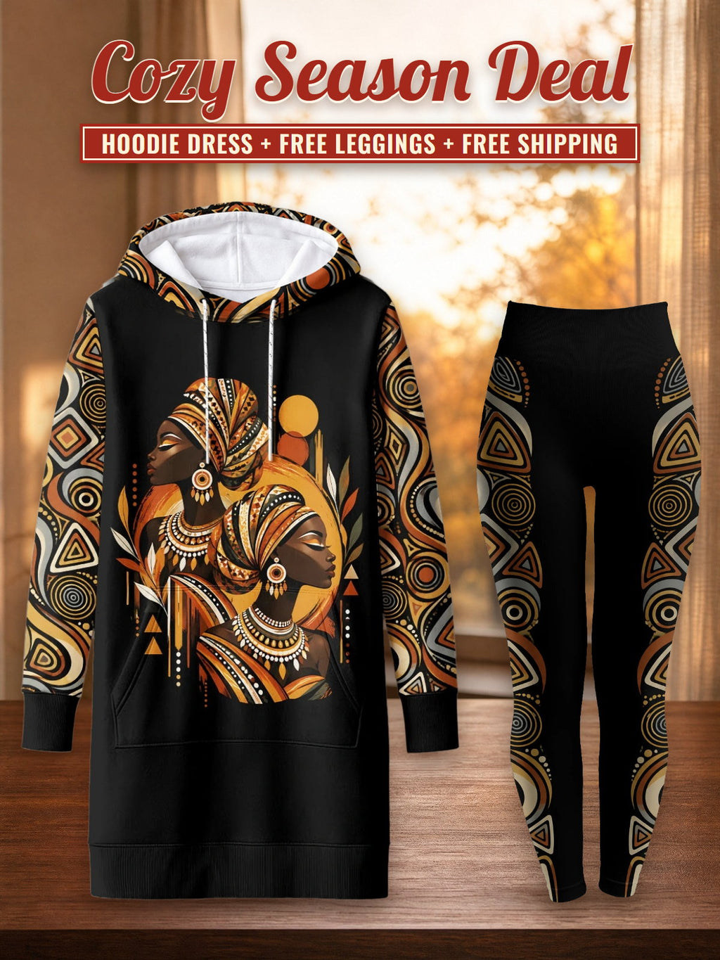 "Ndugu" Hoodie Dress & Leggings Deal – Cozy Season Deal: hoodie dress + free leggings + free shipping