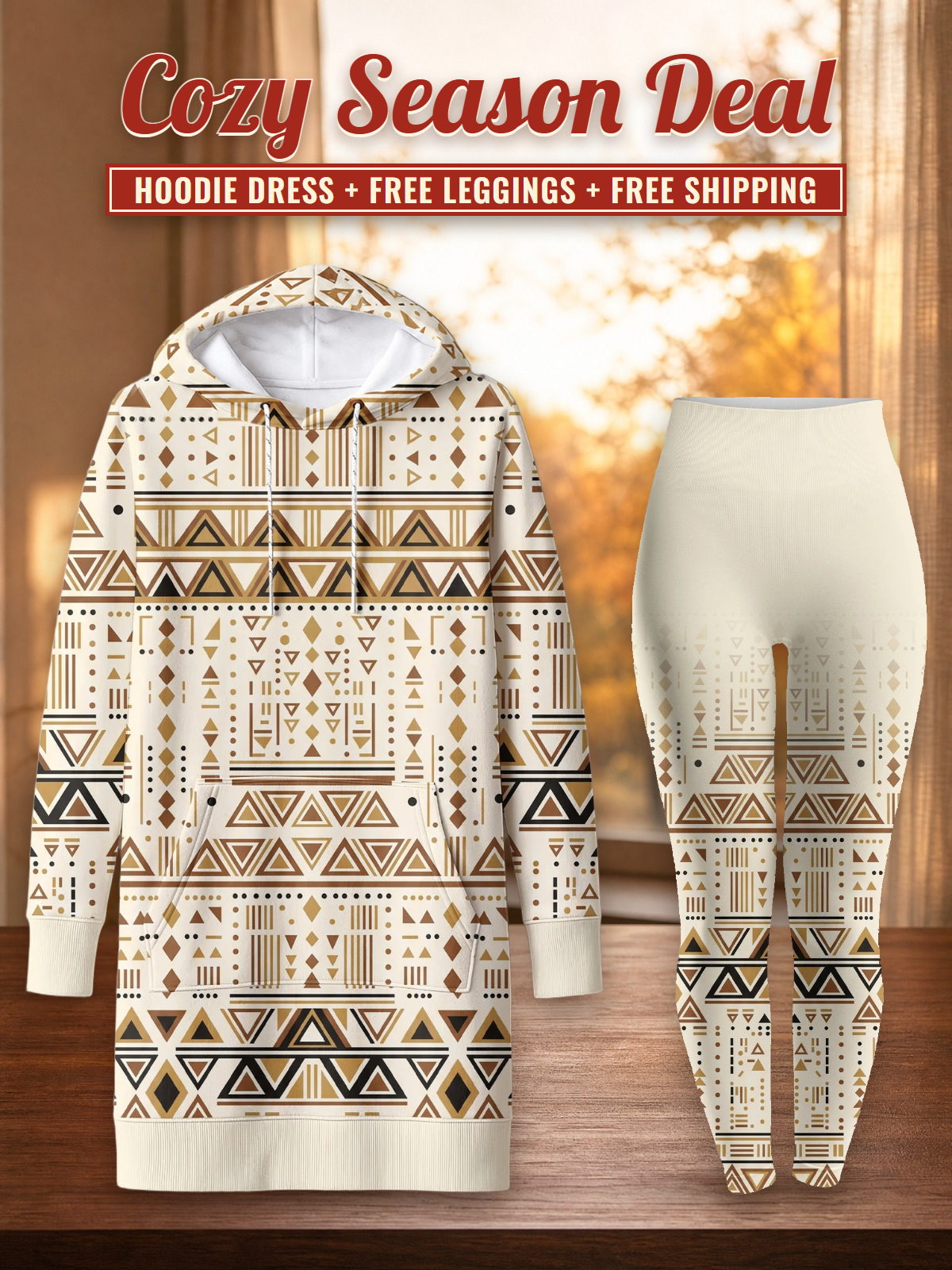 "Ngano" Hoodie Dress & Leggings Deal – Cozy Season Deal: hoodie dress + free leggings + free shipping