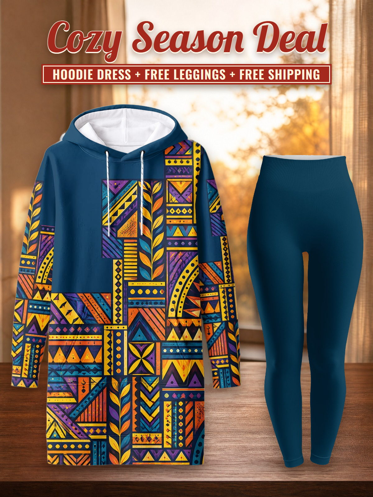 "Ngazi" Hoodie Dress & Leggings Deal – Cozy Season Deal: hoodie dress + free leggings + free shipping