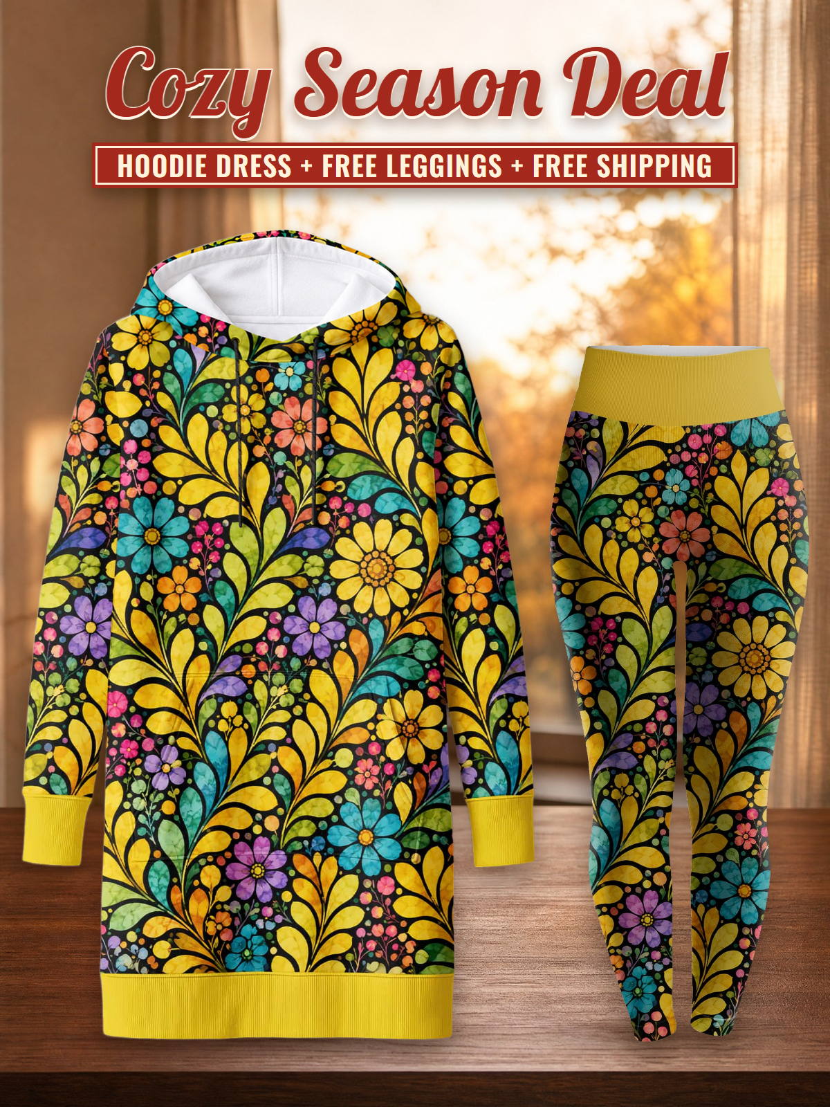 "Njano" Hoodie Dress & Leggings Deal – Cozy Season Deal: hoodie dress + free leggings + free shipping