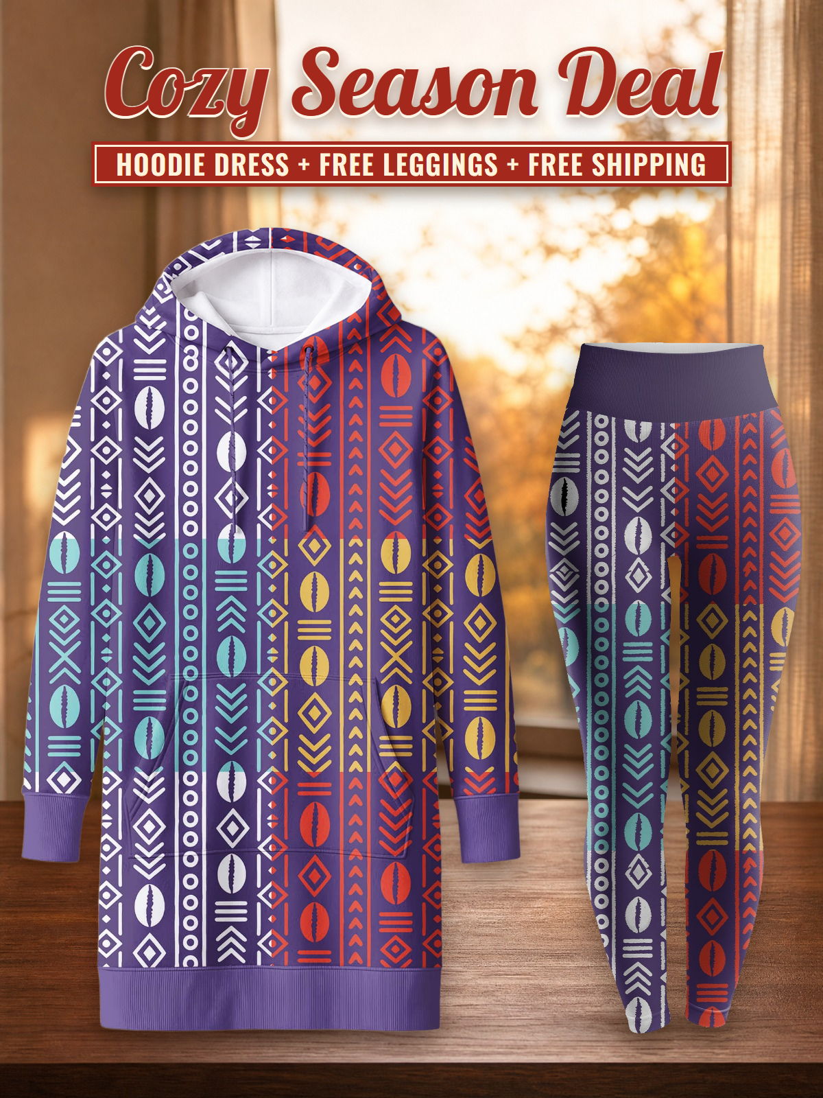 "Oshun Zamani" Hoodie Dress & Leggings Deal – Cozy Season Deal: hoodie dress + free leggings + free shipping